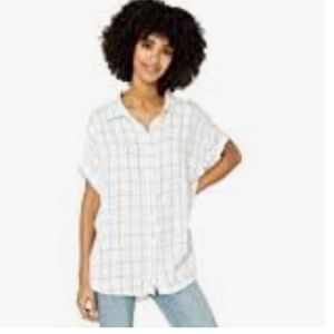 Good threads check button down shirt, NWT, M